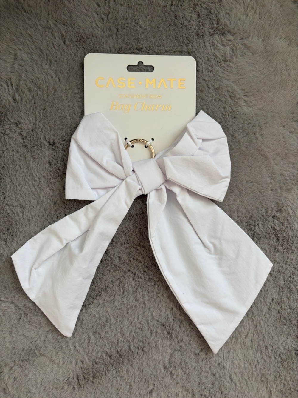 case-mate White Bow Bag Charm with Gold Ring